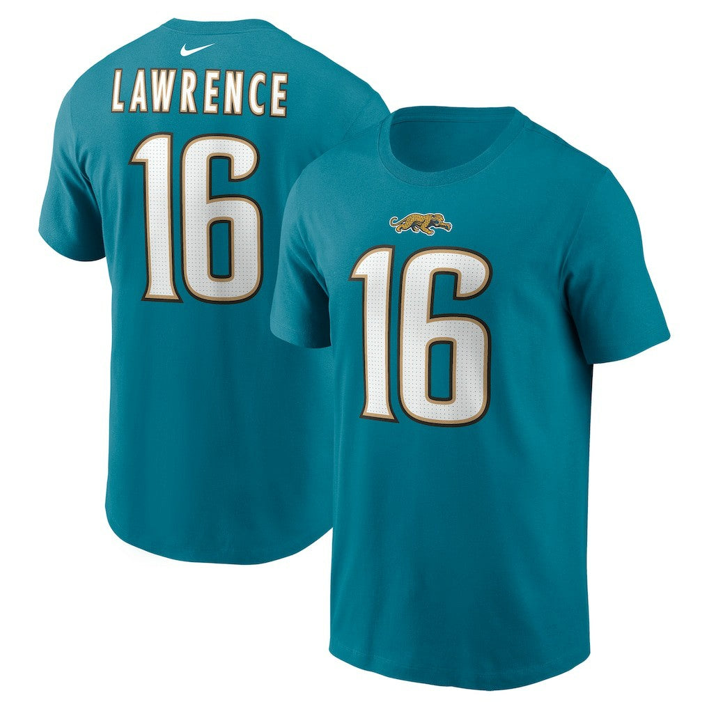 Trevor Lawrence  Throwback Name & Number T-Shirt - Jacksonville Jaguars T-shirts
