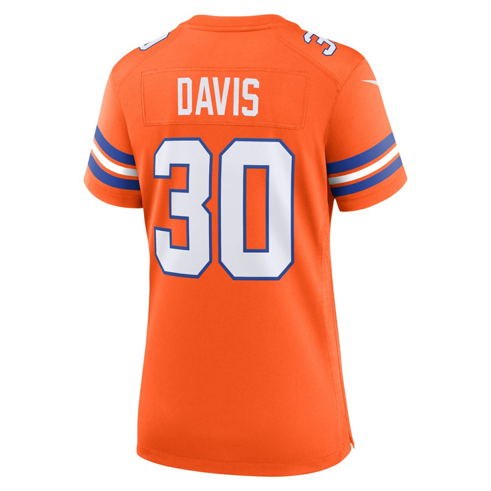 Terrell Davis  Women's Mile High Collection 1977 Throwback Retired Player Game Jersey - Denver Broncos Jerseys
