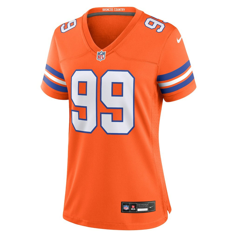 Zach Allen  Women's Mile High Collection 1977 Throwback Player Game Jersey - Denver Broncos Jerseys
