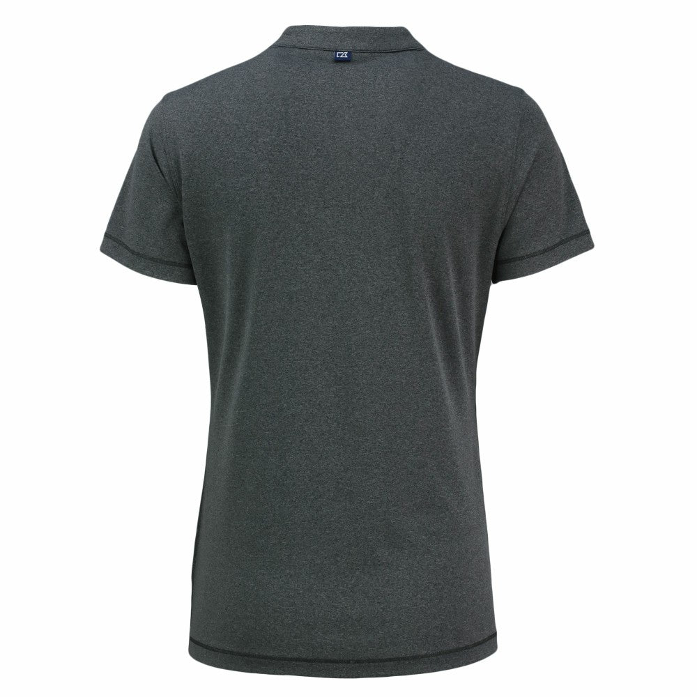 Heather Black Houston Astros Cutter & Buck Women's Forge Stretch Blade DryTec V-Neck Polo