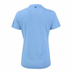 Heather Light Blue Kansas City Royals Cutter & Buck Women's Forge Stretch Blade DryTec V-Neck Polo