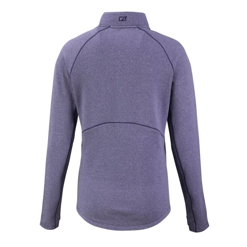 Heather Purple Colorado Rockies Cutter & Buck Women's Peshastin Eco Fleece Recycled Raglan Half-Zip Top