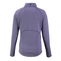 Heather Purple Colorado Rockies Cutter & Buck Women's Peshastin Eco Fleece Recycled Raglan Half-Zip Top