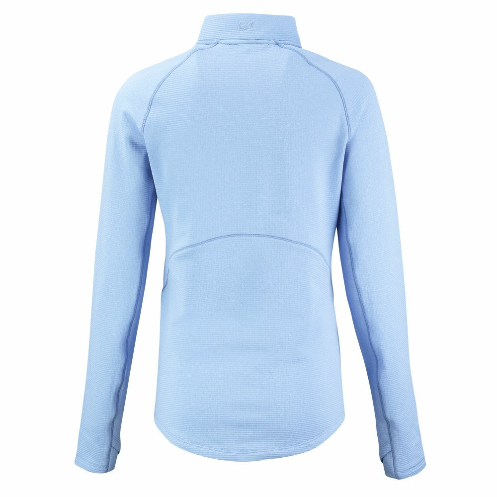 Heather Light Blue Kansas City Royals Cutter & Buck Women's Peshastin Eco Fleece Recycled Raglan Half-Zip Top