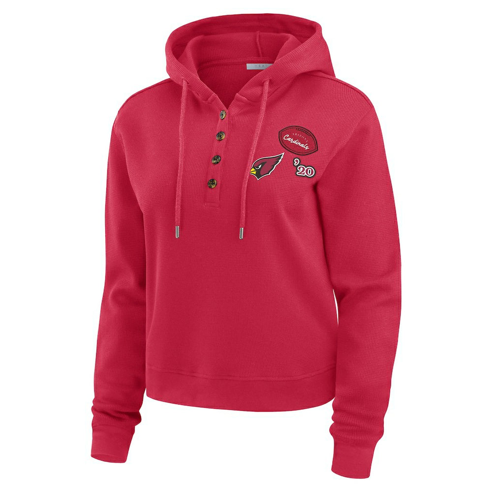 WEAR by Erin Andrews Women's Plus Size Waffle Hoodie Pullover Top - Arizona Cardinals Hoodies