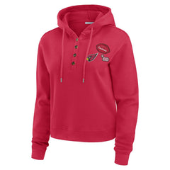WEAR by Erin Andrews Women's Plus Size Waffle Hoodie Pullover Top - Arizona Cardinals Hoodies