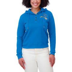 WEAR by Erin Andrews Women's Plus Size Waffle Hoodie Pullover Top - Los Angeles Chargers Hoodies
