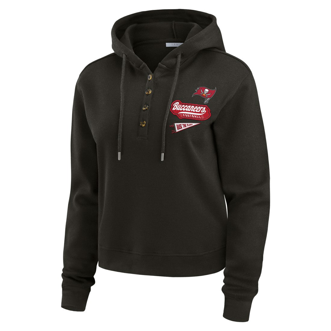 WEAR by Erin Andrews Women's Plus Size Waffle Hoodie Pullover Top - Tampa Bay Buccaneers Hoodies