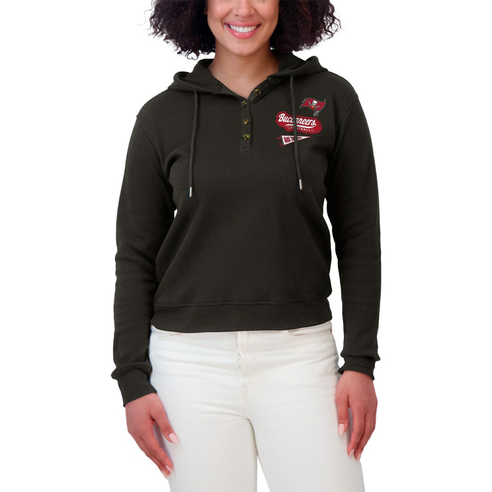 WEAR by Erin Andrews Women's Plus Size Waffle Hoodie Pullover Top - Tampa Bay Buccaneers Hoodies