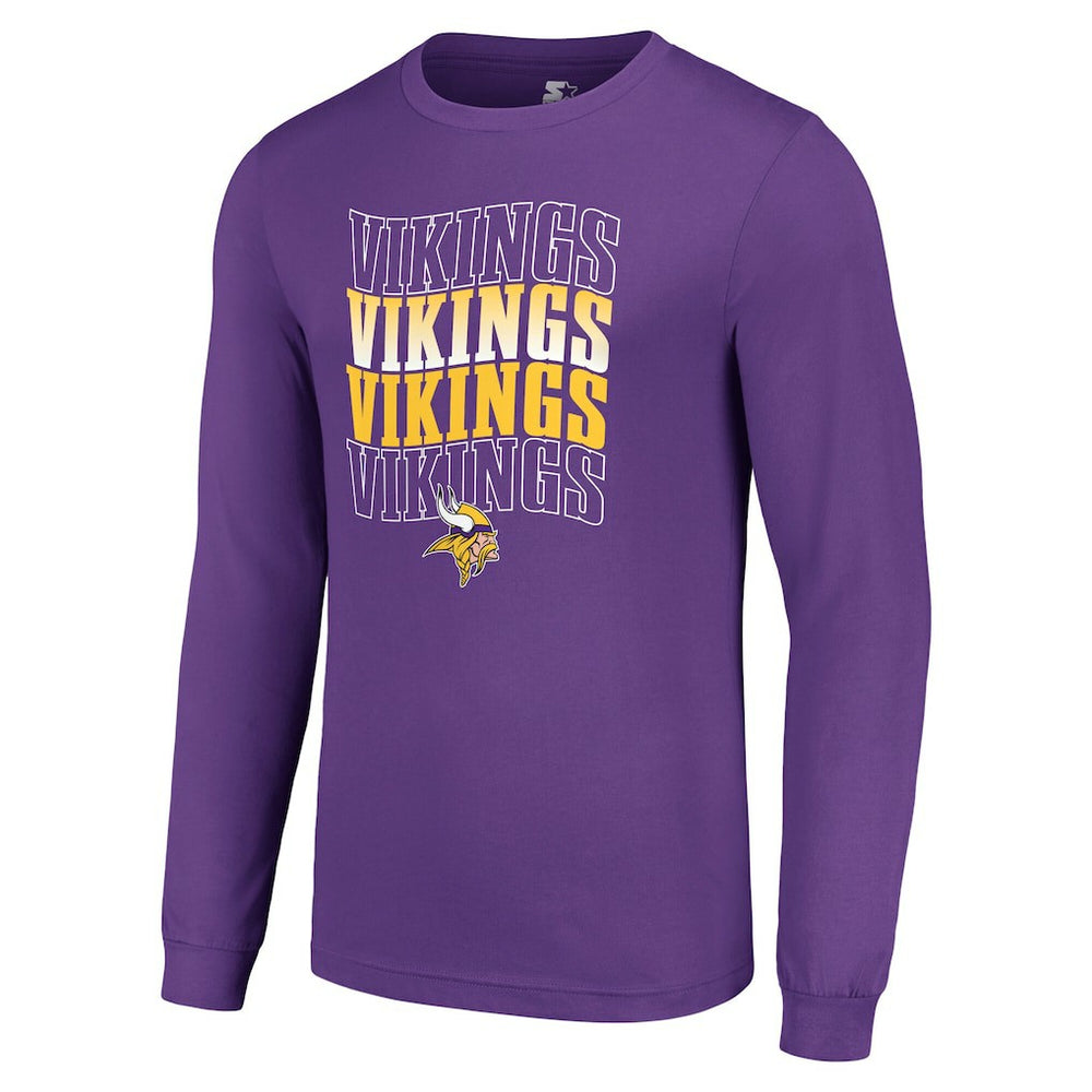Starter Team Name Graphic Long Sleeve T-Shirt - Minnesota Vikings T-shirts