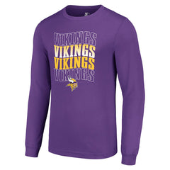 Starter Team Name Graphic Long Sleeve T-Shirt - Minnesota Vikings T-shirts