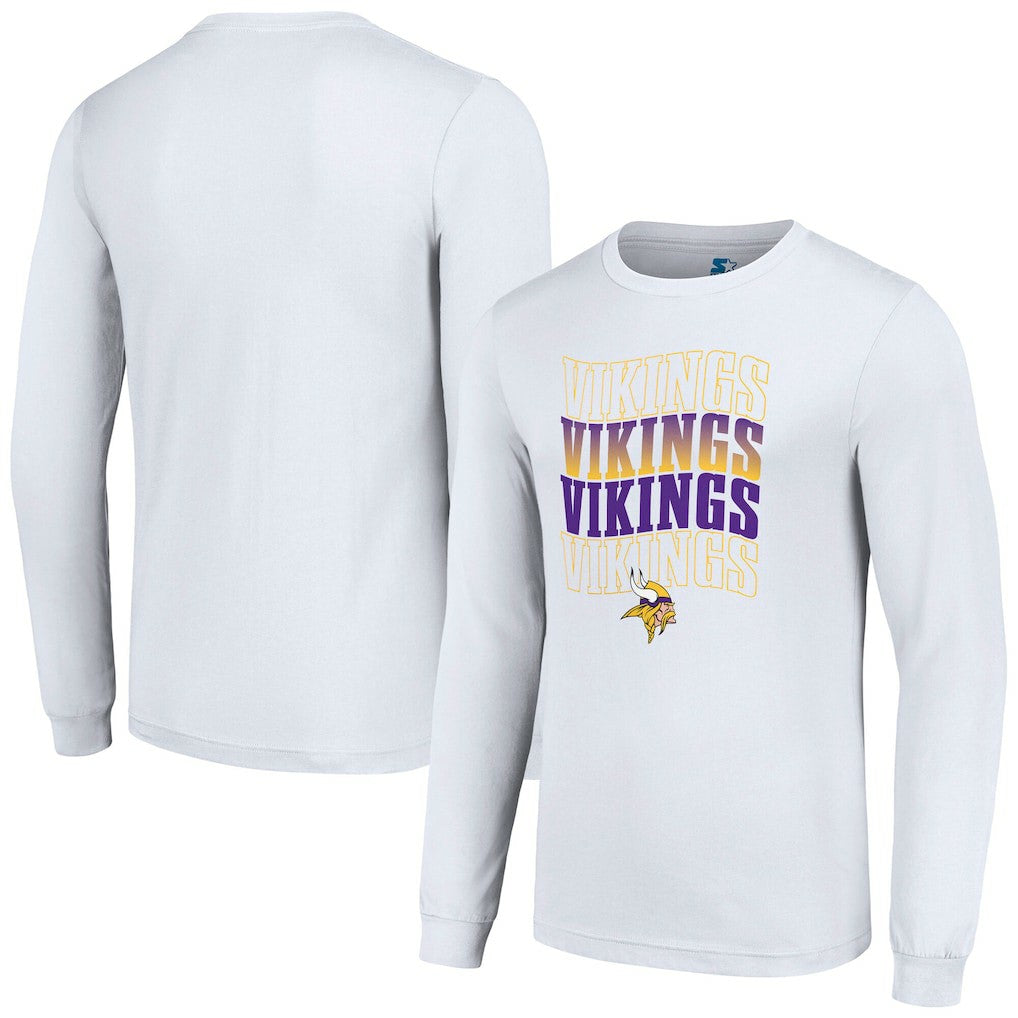 Starter Team Name Graphic Long Sleeve T-Shirt - Minnesota Vikings T-shirts