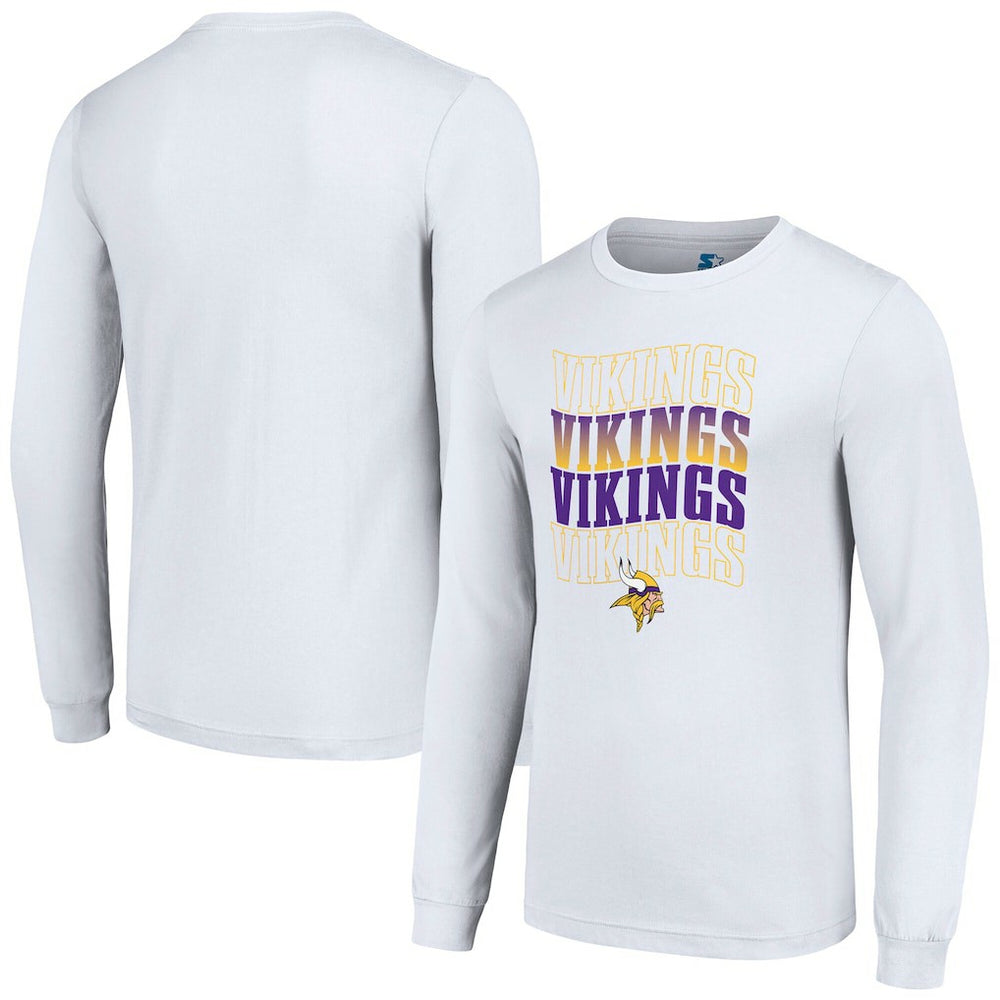 Starter Team Name Graphic Long Sleeve T-Shirt - Minnesota Vikings T-shirts