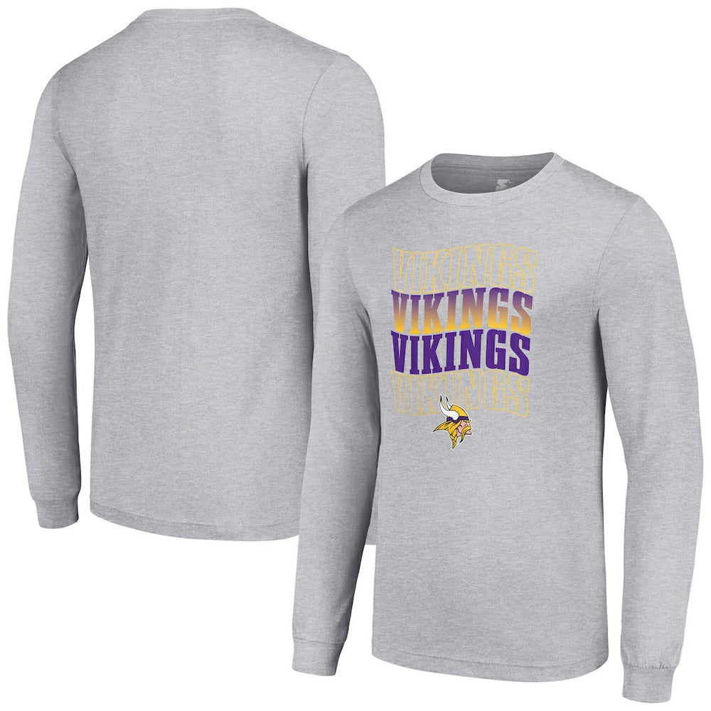 Starter Team Name Graphic Long Sleeve T-Shirt - Minnesota Vikings T-shirts