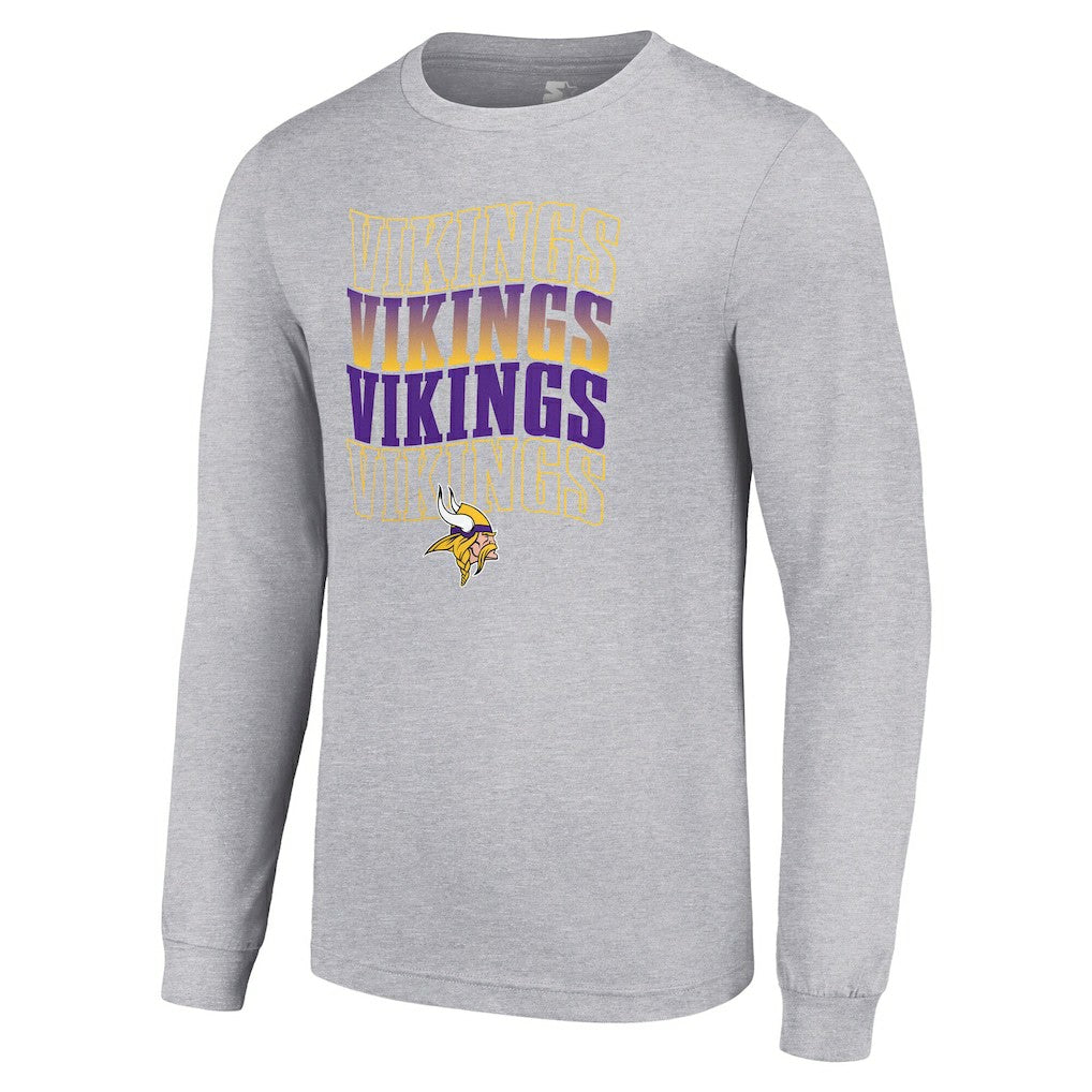 Starter Team Name Graphic Long Sleeve T-Shirt - Minnesota Vikings T-shirts