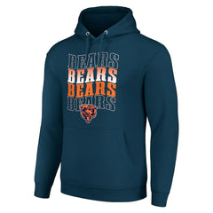 Starter Four Team Name Logo Fleece Pullover Hoodie - Chicago Bears Hoodies