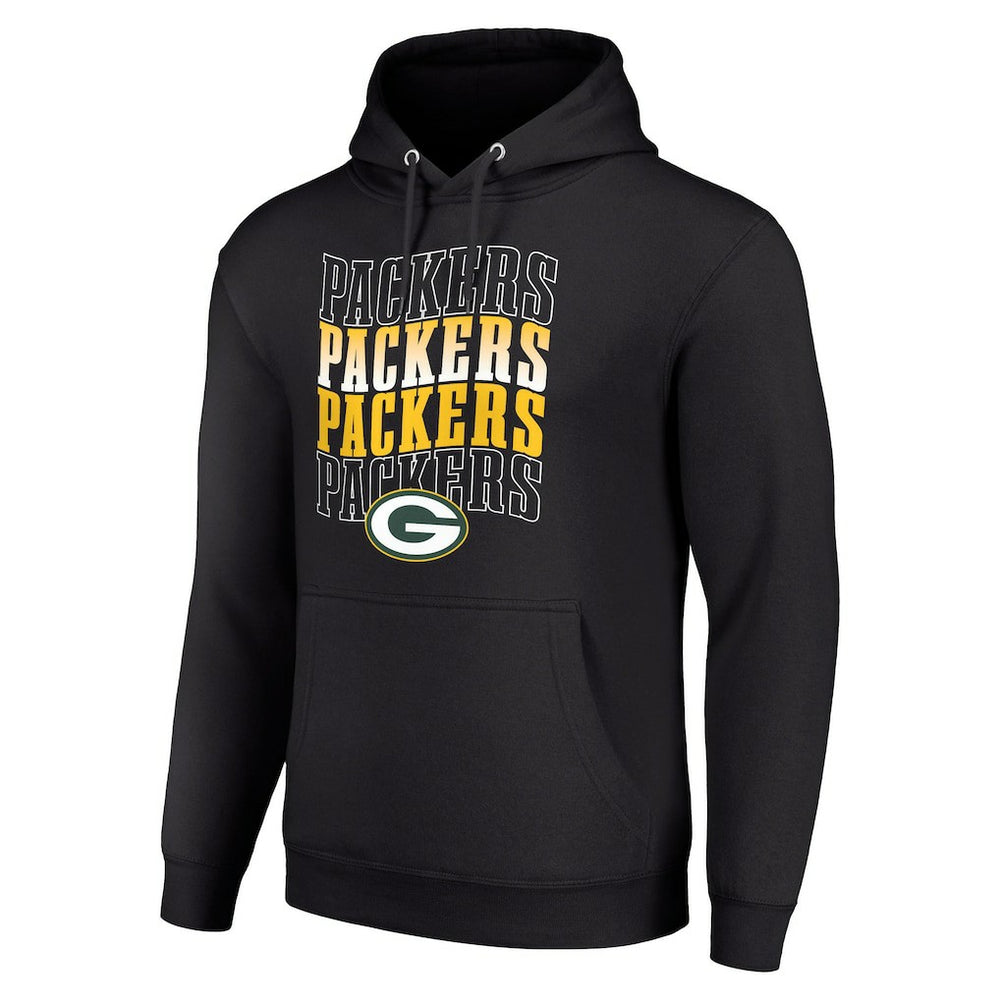 Starter Four Team Name Logo Fleece Pullover Hoodie - Green Bay Packers Hoodies