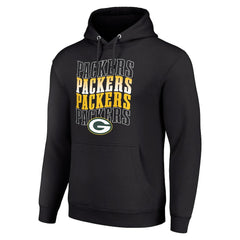 Starter Four Team Name Logo Fleece Pullover Hoodie - Green Bay Packers Hoodies