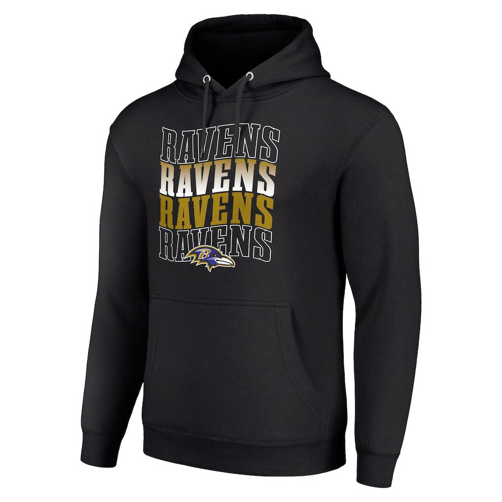 Starter Four Team Name Logo Fleece Pullover Hoodie - Baltimore Ravens Hoodies