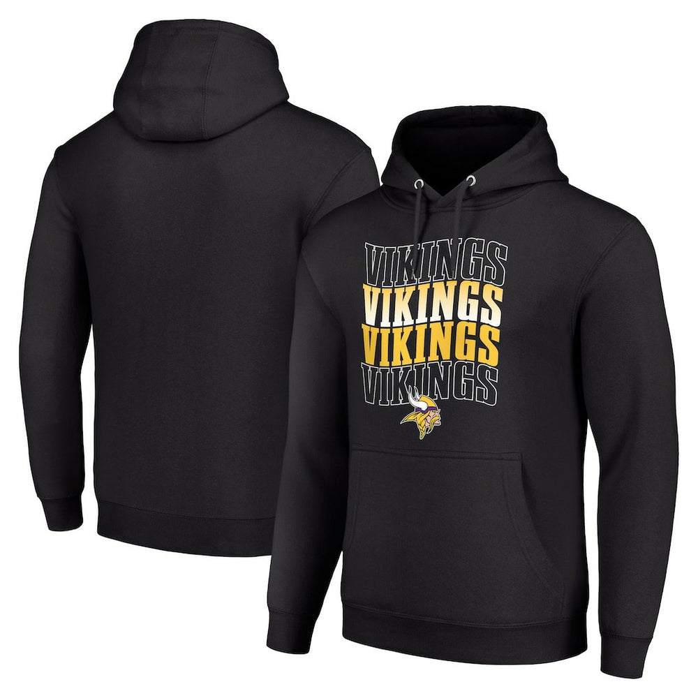 Starter Four Team Name Logo Fleece Pullover Hoodie - Minnesota Vikings Hoodies