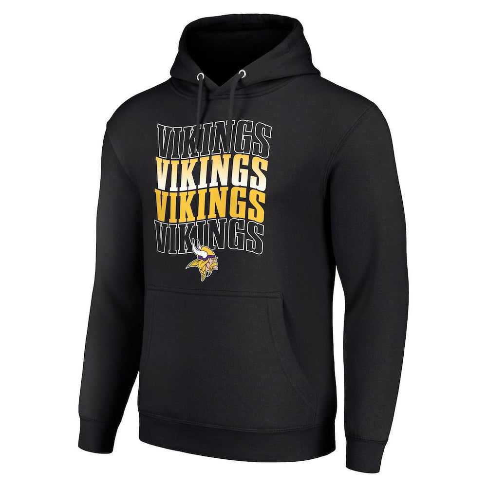 Starter Four Team Name Logo Fleece Pullover Hoodie - Minnesota Vikings Hoodies