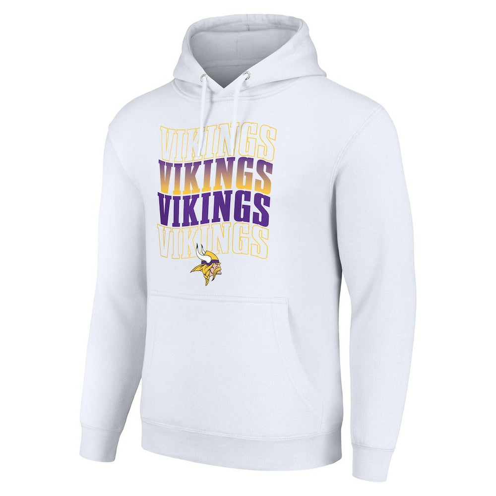 Starter Four Team Name Logo Fleece Pullover Hoodie - Minnesota Vikings Hoodies