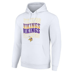 Starter Four Team Name Logo Fleece Pullover Hoodie - Minnesota Vikings Hoodies