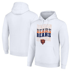 Starter Four Team Name Logo Fleece Pullover Hoodie - Chicago Bears Hoodies