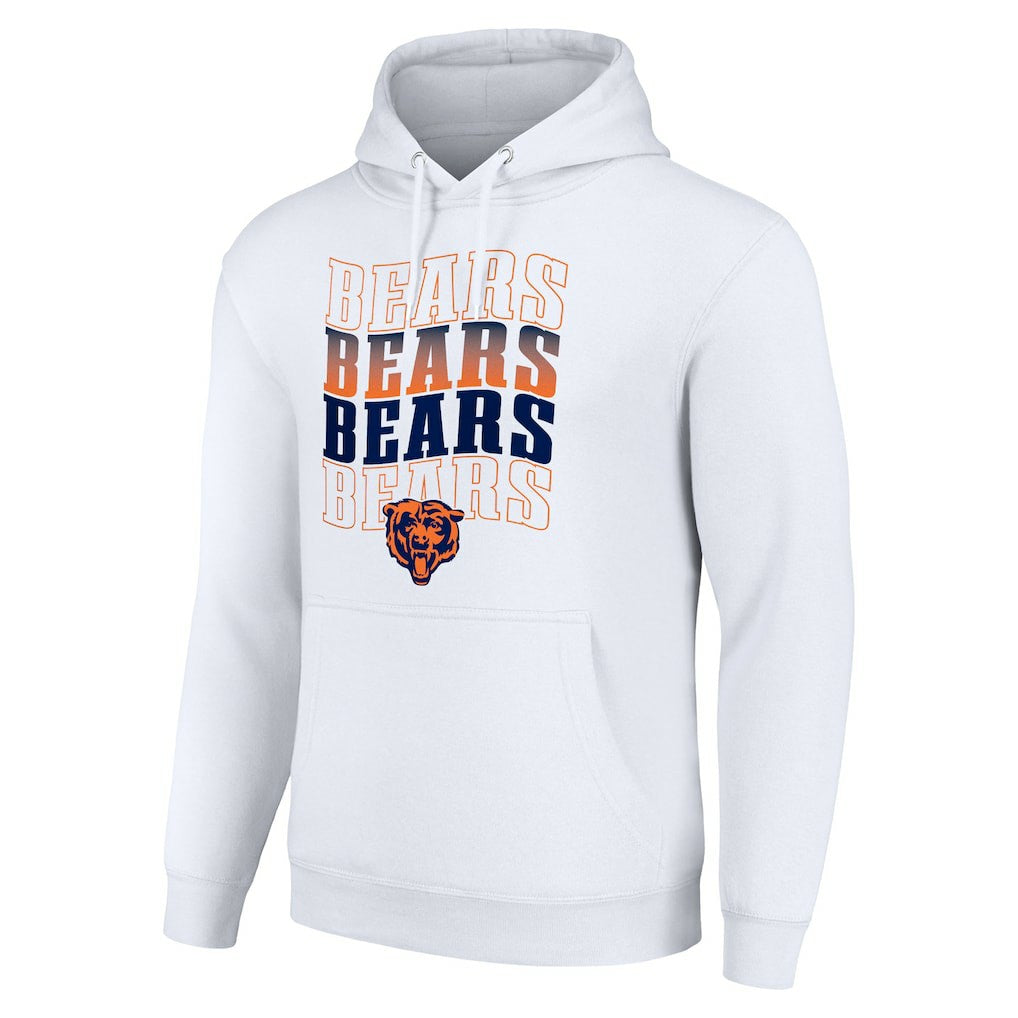 Starter Four Team Name Logo Fleece Pullover Hoodie - Chicago Bears Hoodies