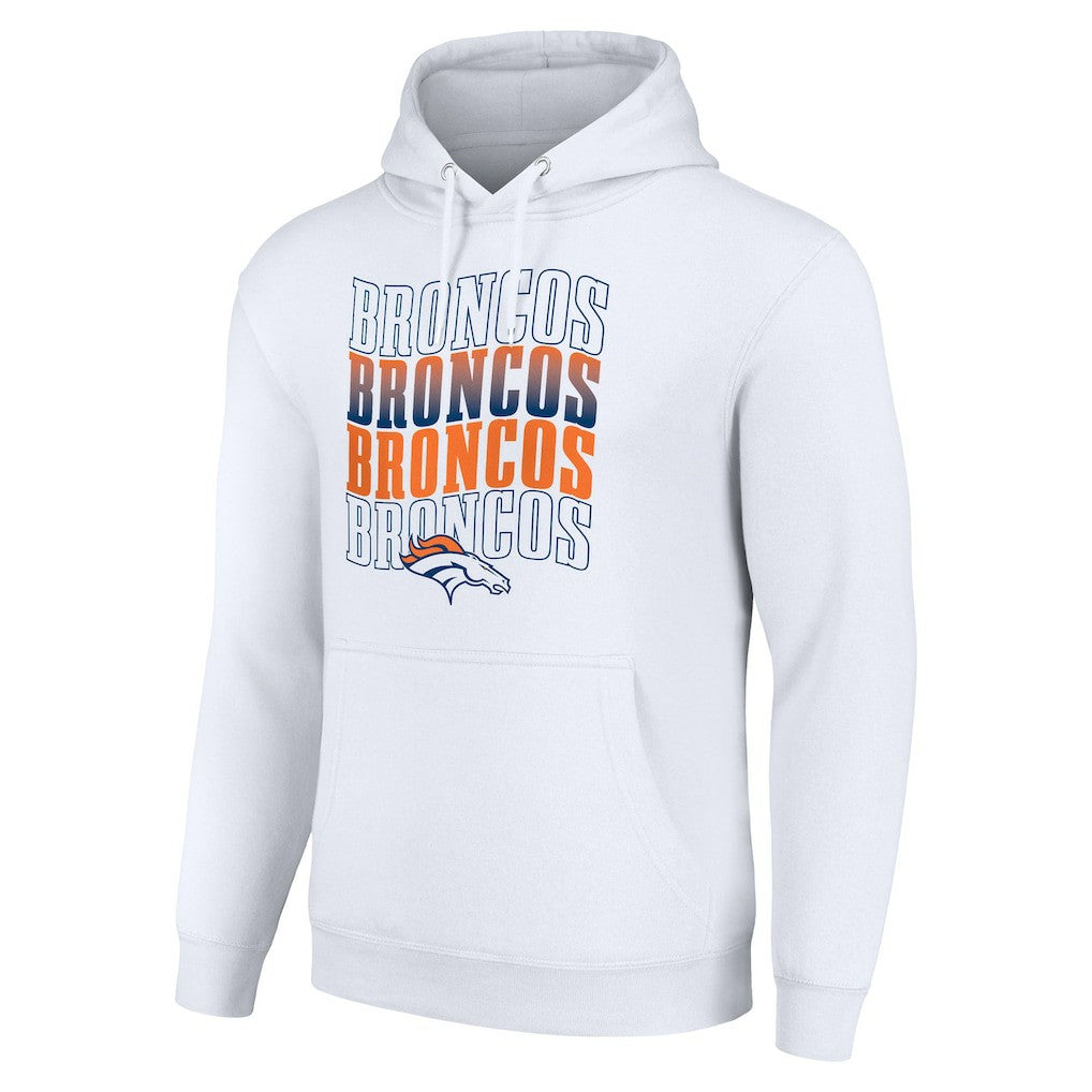 Starter Four Team Name Logo Fleece Pullover Hoodie - Denver Broncos Hoodies