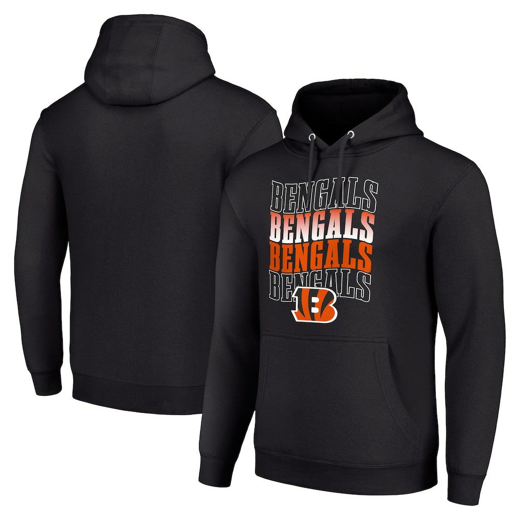 Starter Four Team Name Logo Fleece Pullover Hoodie - Cincinnati Bengals Hoodies