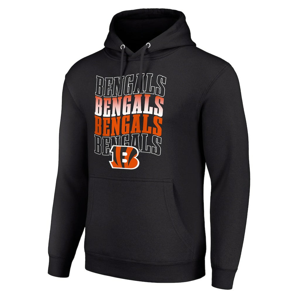 Starter Four Team Name Logo Fleece Pullover Hoodie - Cincinnati Bengals Hoodies