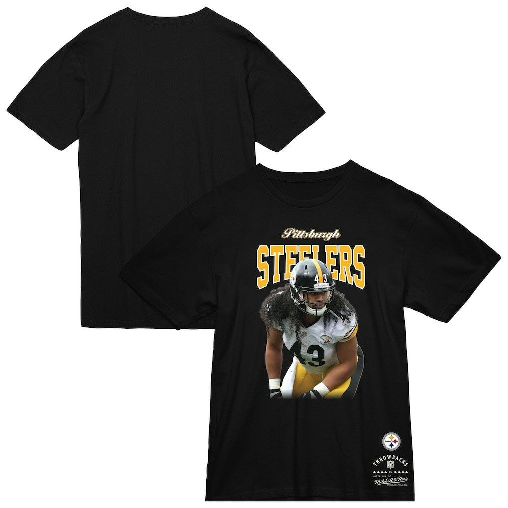Troy Polamalu  Sideline Retired Player T-Shirt - Pittsburgh Steelers T-shirts