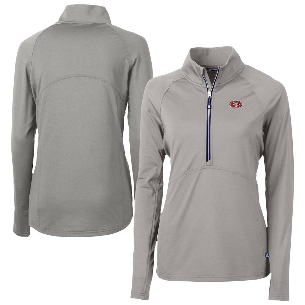 Cutter & Buck Women's Adapt Eco Knit Stretch Recycled Half-Zip Pullover Top - San Francisco 49ers Pullover