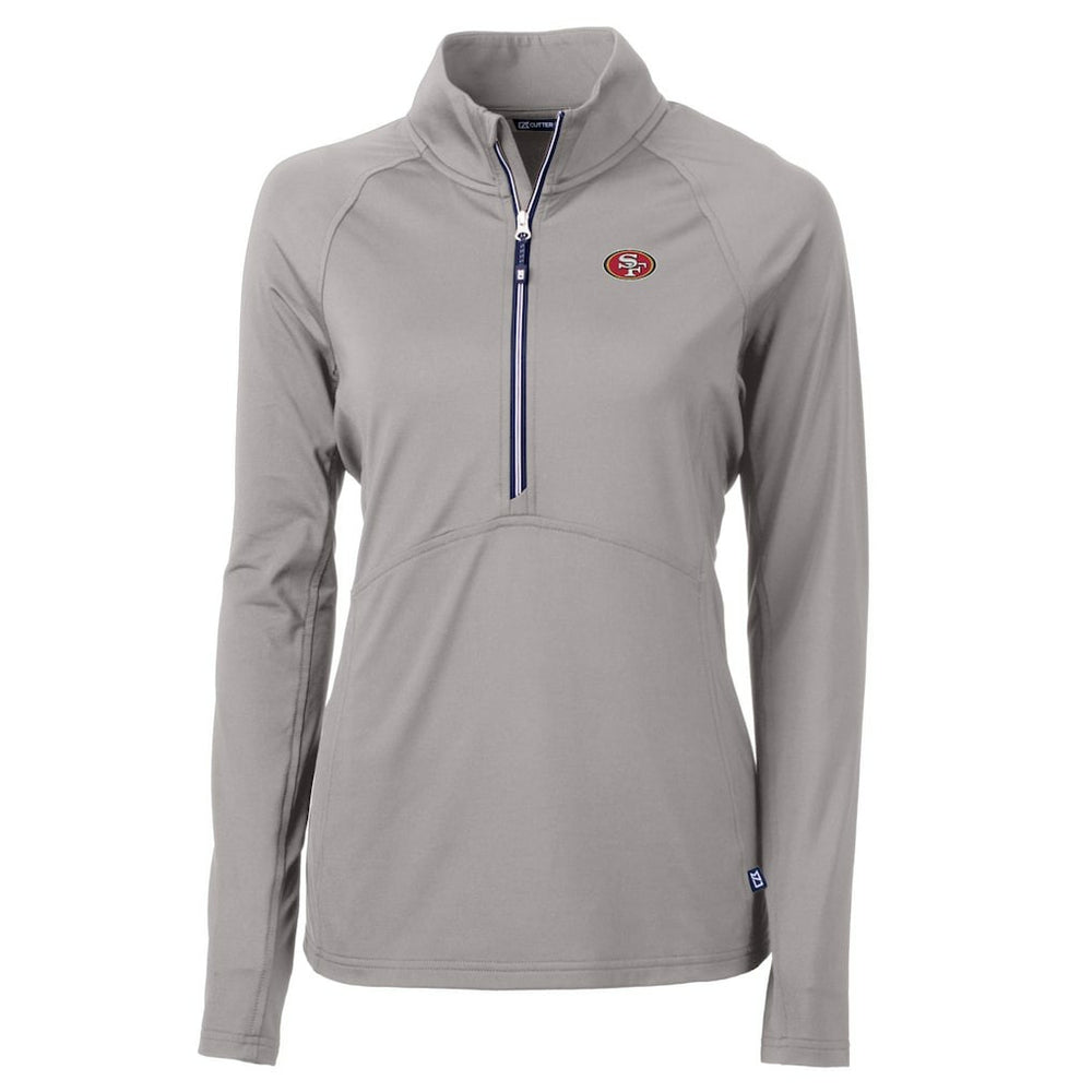 Cutter & Buck Women's Adapt Eco Knit Stretch Recycled Half-Zip Pullover Top - San Francisco 49ers Pullover