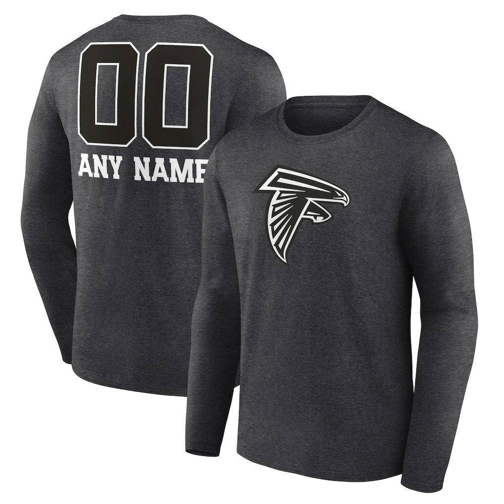Personalized Name & Number Monochrome Long Sleeve T-Shirt - Atlanta Falcons T-shirts