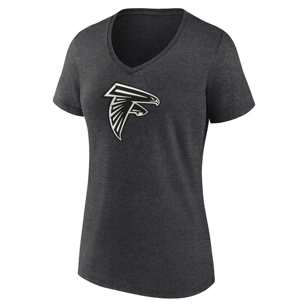 Women's Personalized Name & Number Monochrome V-Neck Long Sleeve T-Shirt - Atlanta Falcons T-shirts