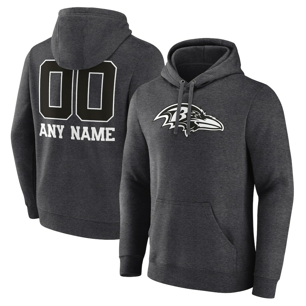 Personalized Name & Number Monochrome Pullover Hoodie - Baltimore Ravens Hoodies