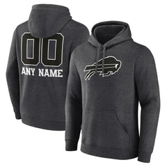 Personalized Name & Number Monochrome Pullover Hoodie - Buffalo Bills Hoodies