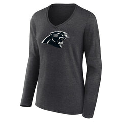 Women's Personalized Name & Number Monochrome V-neck T-Shirt - Carolina Panthers T-shirts