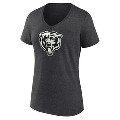 Women's Personalized Name & Number Monochrome V-Neck Long Sleeve T-Shirt - Chicago Bears T-shirts