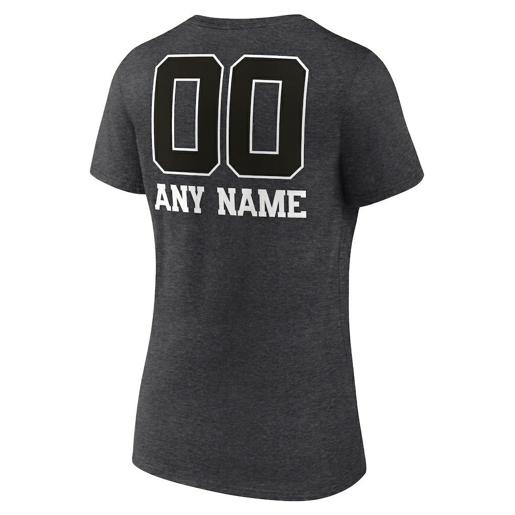 Women's Personalized Name & Number Monochrome V-Neck Long Sleeve T-Shirt - Chicago Bears T-shirts