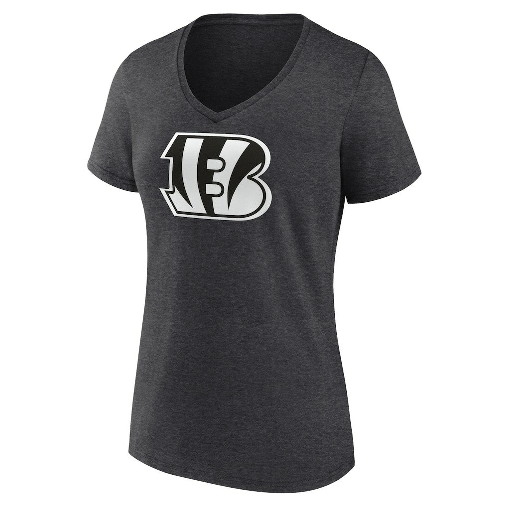 Women's Personalized Name & Number Monochrome V-Neck Long Sleeve T-Shirt - Cincinnati Bengals T-shirts