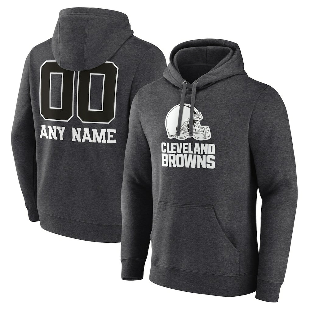 Personalized Name & Number Monochrome Pullover Hoodie - Cleveland Browns Hoodies