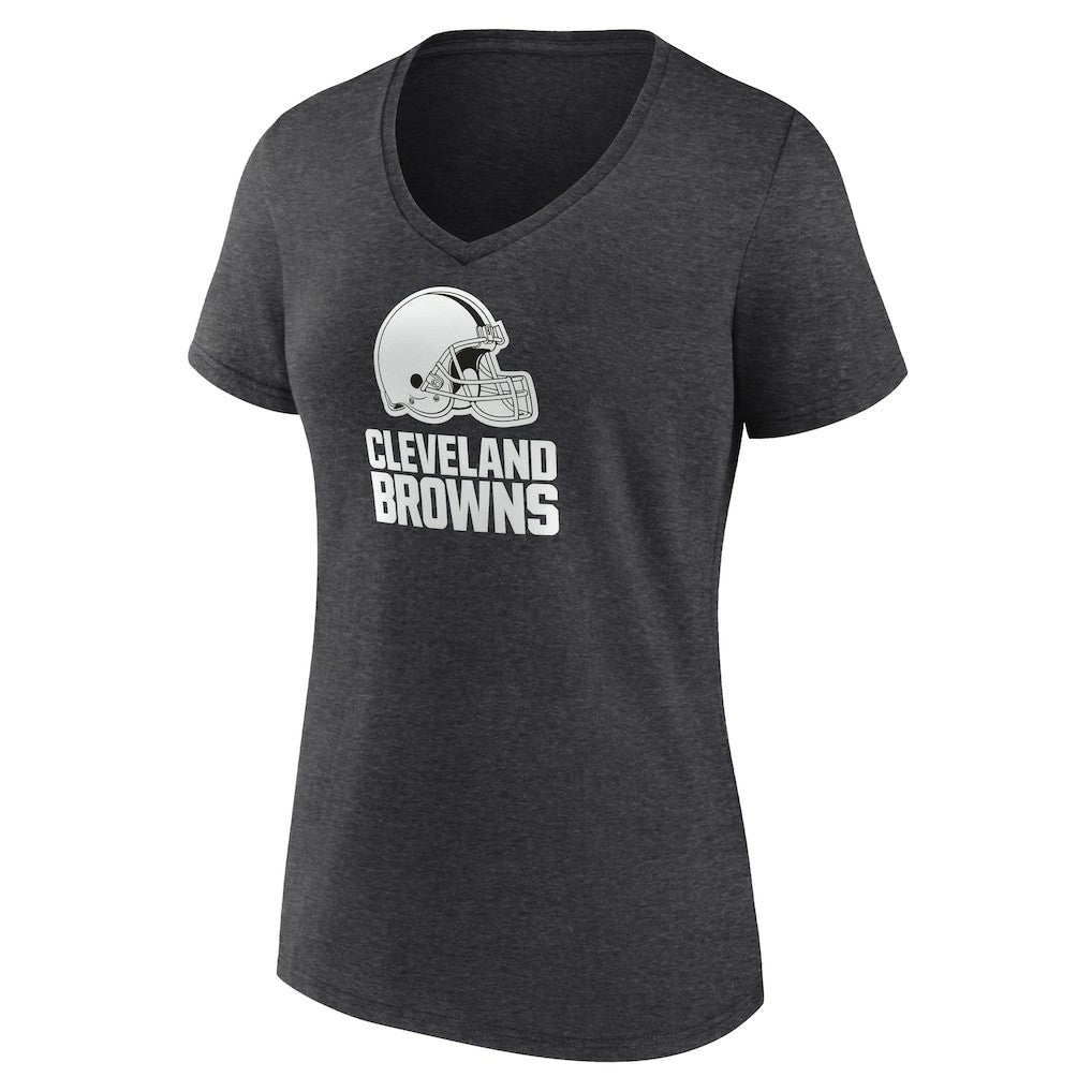 Women's Personalized Name & Number Monochrome V-Neck Long Sleeve T-Shirt - Cleveland Browns T-shirts