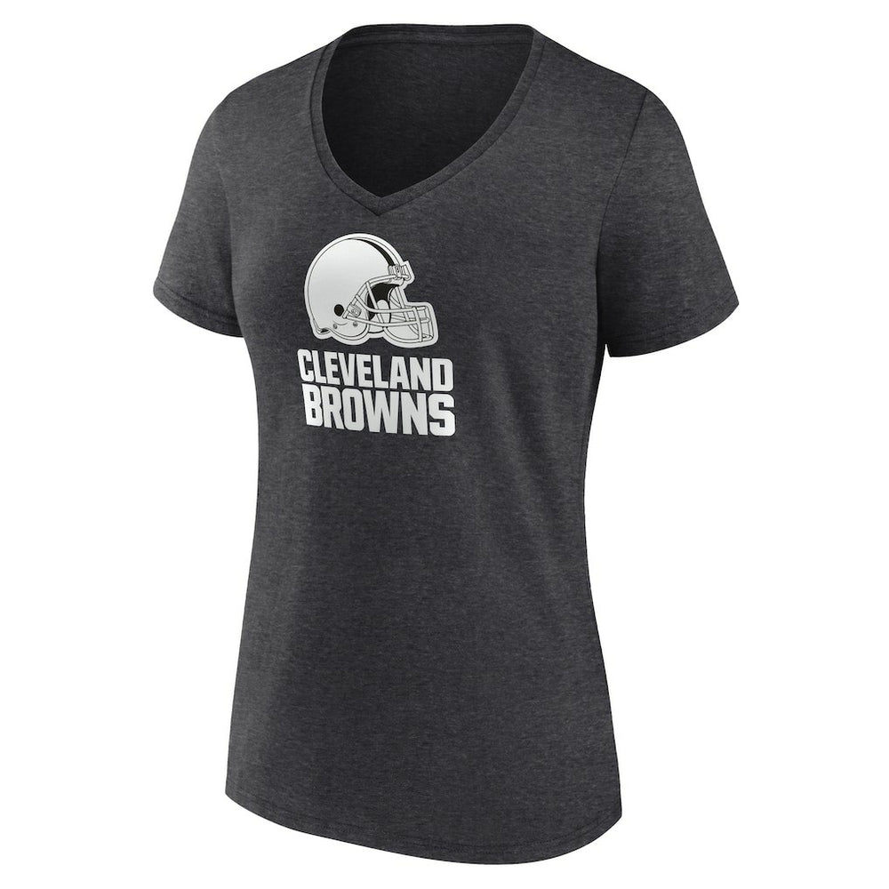Women's Personalized Name & Number Monochrome V-Neck Long Sleeve T-Shirt - Cleveland Browns T-shirts