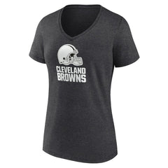 Women's Personalized Name & Number Monochrome V-Neck Long Sleeve T-Shirt - Cleveland Browns T-shirts