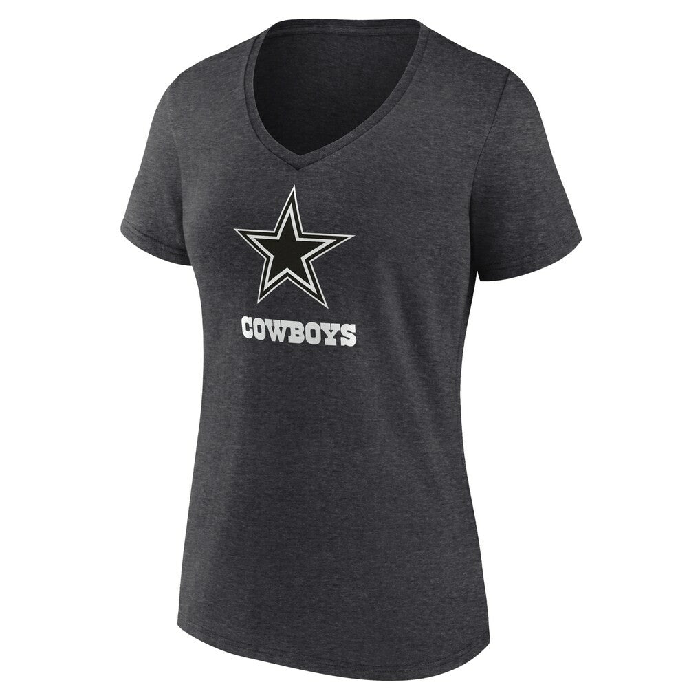 Women's Personalized Name & Number Monochrome V-Neck Long Sleeve T-Shirt - Dallas Cowboys T-shirts