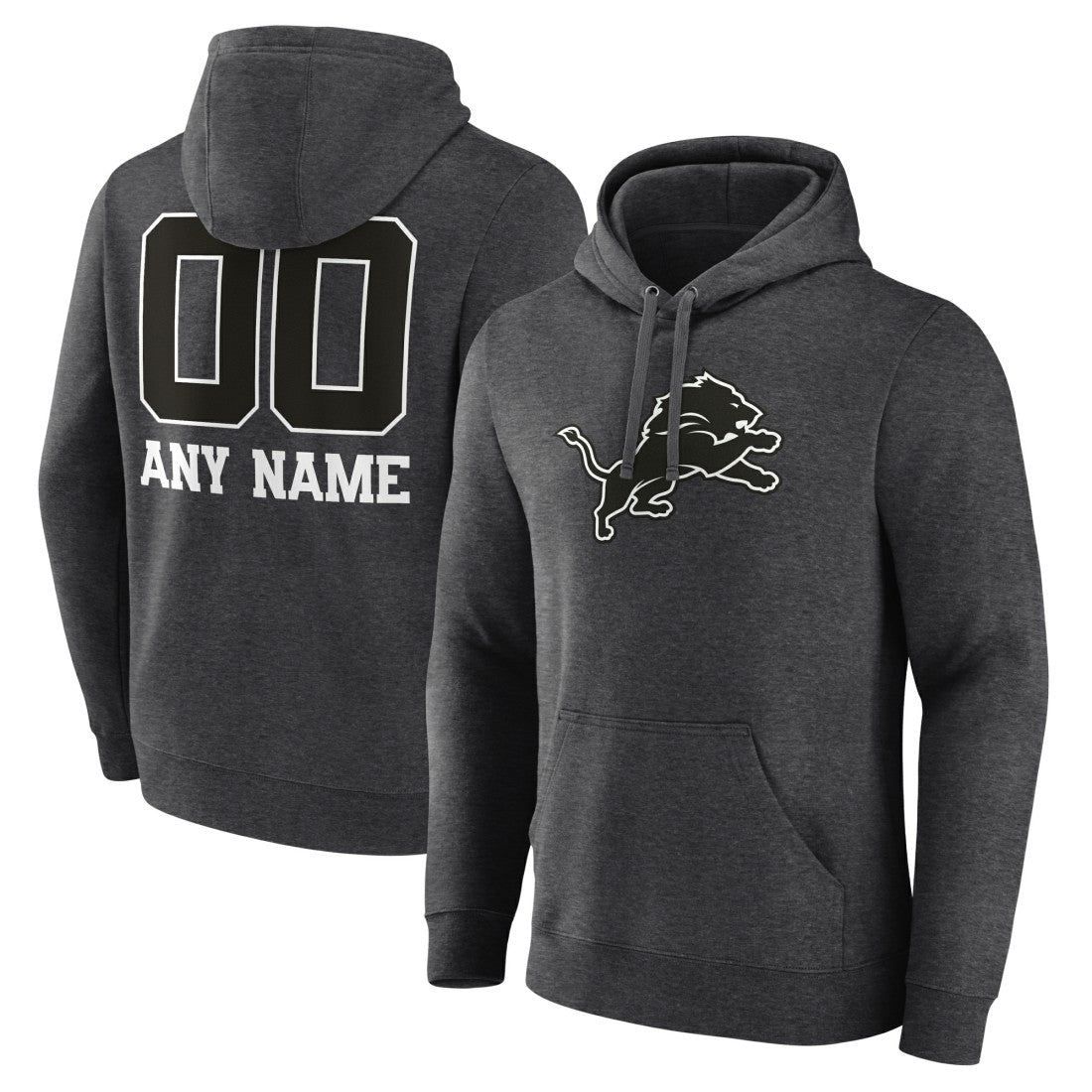 Personalized Name & Number Monochrome Pullover Hoodie - Detroit Lions Hoodies