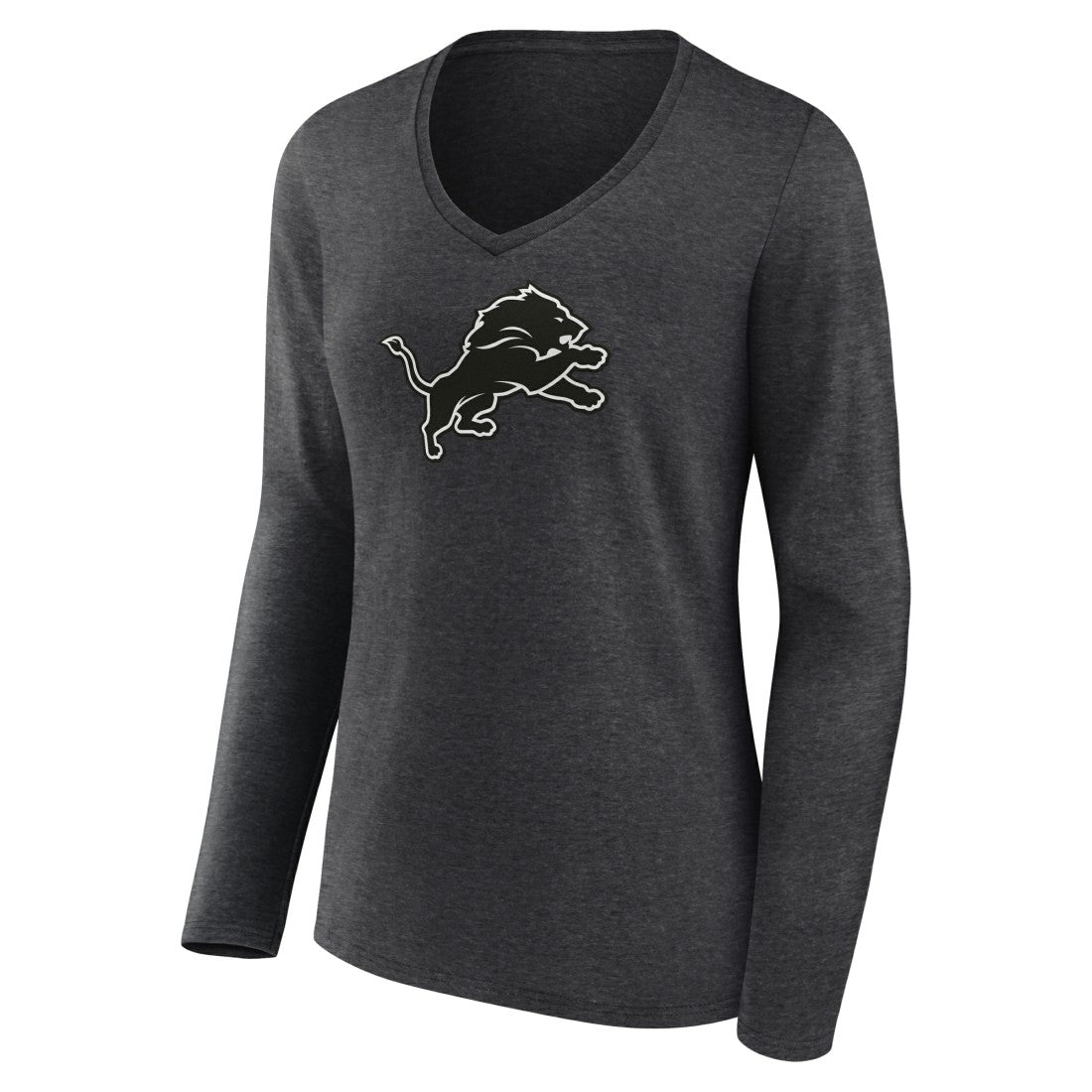 Women's Personalized Name & Number Monochrome V-neck T-Shirt - Detroit Lions T-shirts